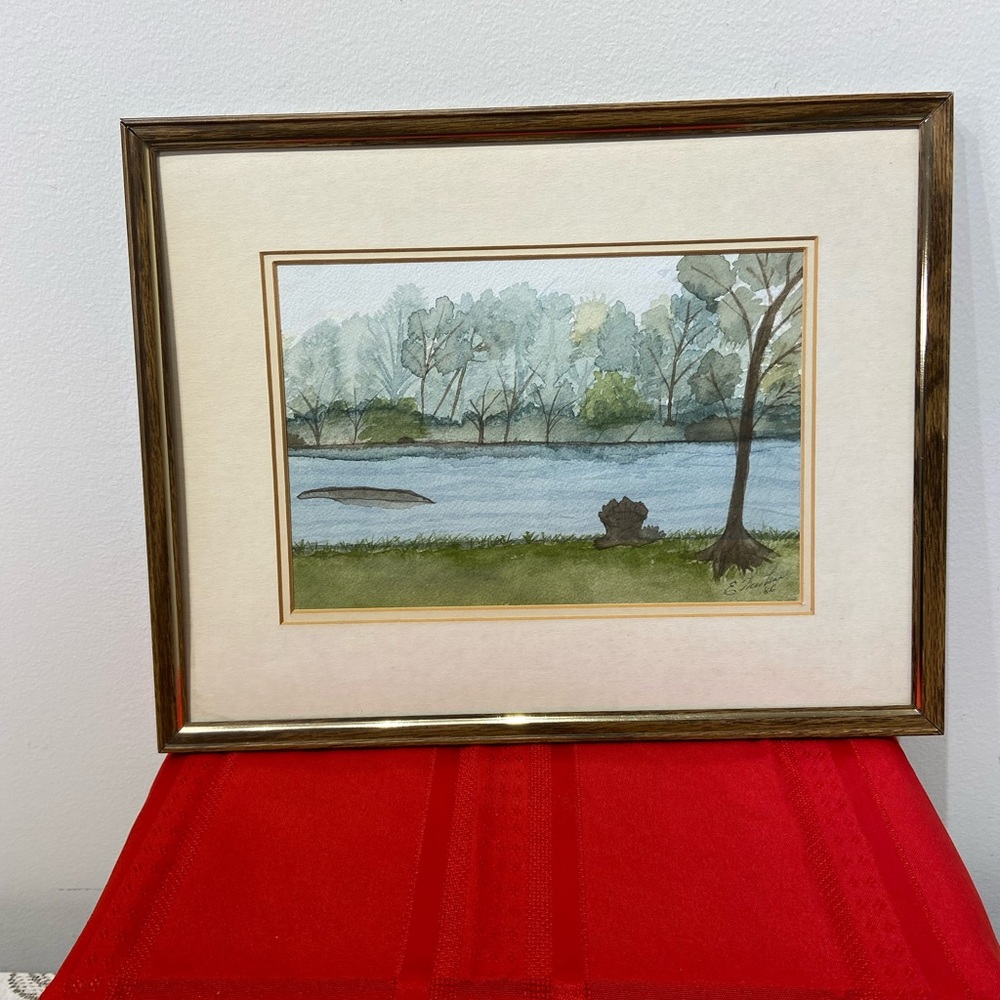 Original Water Colour Painting Framed behind Glass Signed